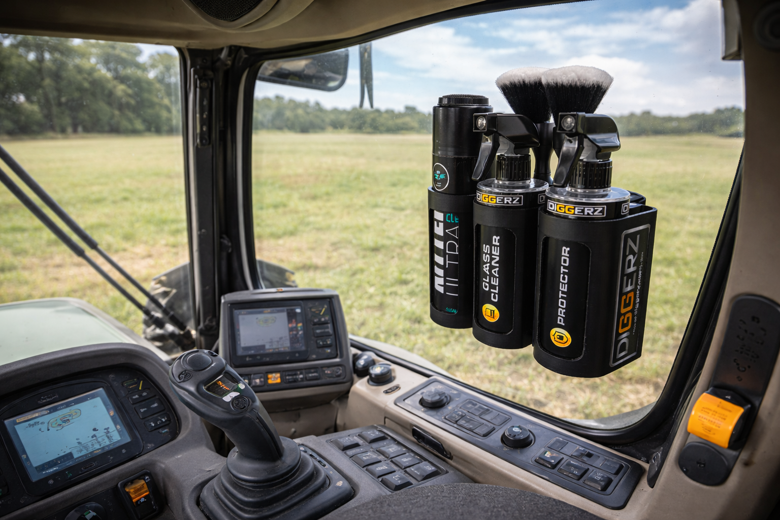 The Original Earthmoving equipment Cockpit bottle holder